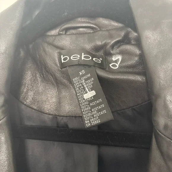 BEBE vintage leather jacket coat XS - Picture 3 of 8